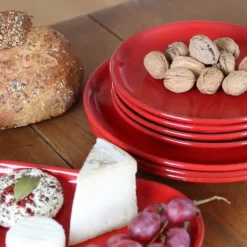 Maison Jean-Vier Assiette à dessert Rouge