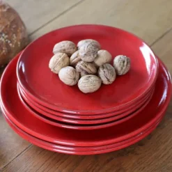 Maison Jean-Vier Assiette plate Rouge