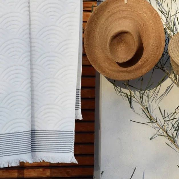 Maison Jean-Vier Drap de plage Blanc