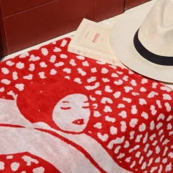 Maison Jean-Vier Drap de plage Rouge