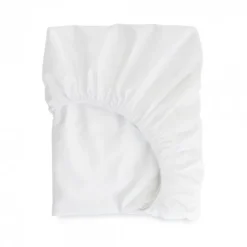 Maison Jean-Vier Drap housse blanc en satin de coton