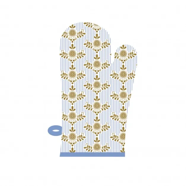 Maison Jean-Vier Gant à four et manique Bleu