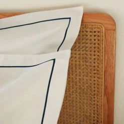 Maison Jean-Vier Lot de 2 taies d'oreiller avec broderie vert foncé