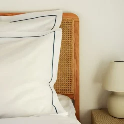 Maison Jean-Vier Lot de 2 taies d'oreiller avec broderie vert foncé