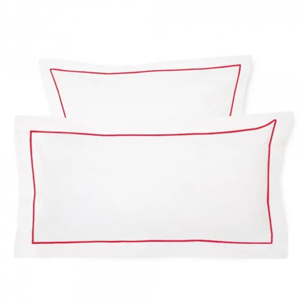 Maison Jean-Vier Lot de 2 taies d'oreiller avec broderie rouge