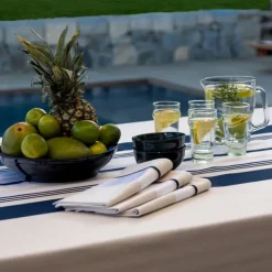 Maison Jean-Vier Nappe de table Bleu