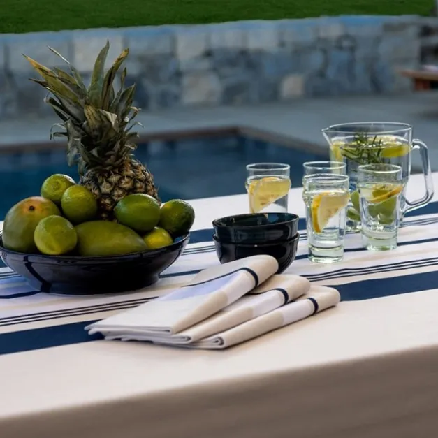 Maison Jean-Vier Nappe de table Bleu