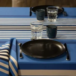 Maison Jean-Vier Nappe de table Bleu