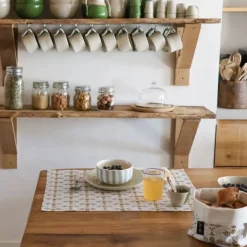 Maison Jean-Vier Panière et corbeille à pain en tissu Bleu