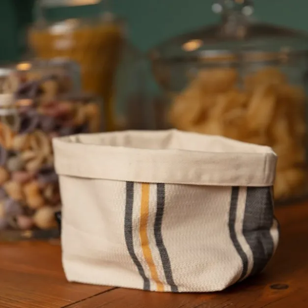 Maison Jean-Vier Panière et corbeille à pain en tissu Jaune