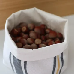 Maison Jean-Vier Panière et corbeille à pain en tissu Jaune