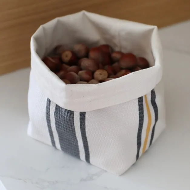 Maison Jean-Vier Panière et corbeille à pain en tissu Jaune