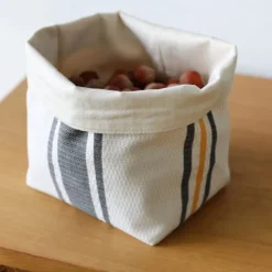 Maison Jean-Vier Panière et corbeille à pain en tissu Jaune