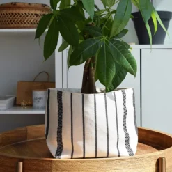 Maison Jean-Vier Panière et corbeille à pain en tissu Blanc