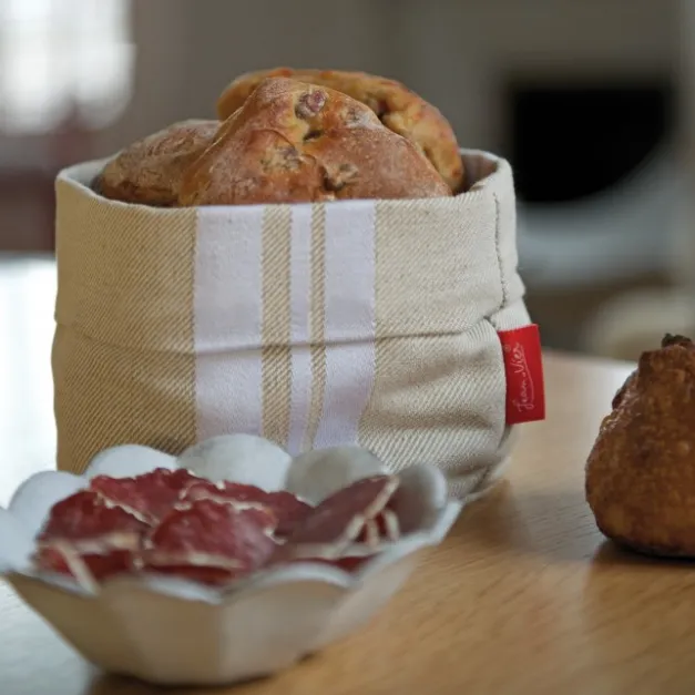 Maison Jean-Vier Panière et corbeille à pain en tissu Blanc