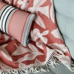 Maison Jean-Vier Plaid terracotta en laine et cachemire avec motifs