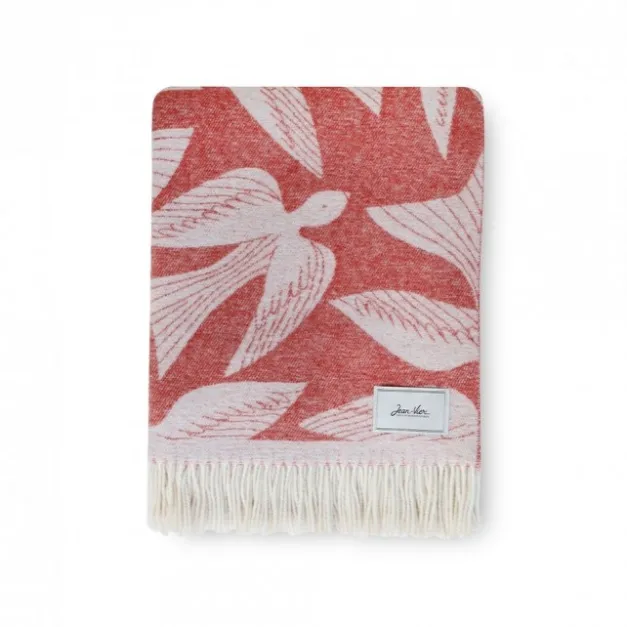 Maison Jean-Vier Plaid terracotta en laine et cachemire avec motifs