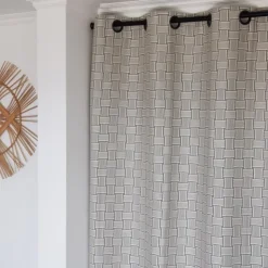 Maison Jean-Vier Rideau en Jacquard à motifs noir et écru