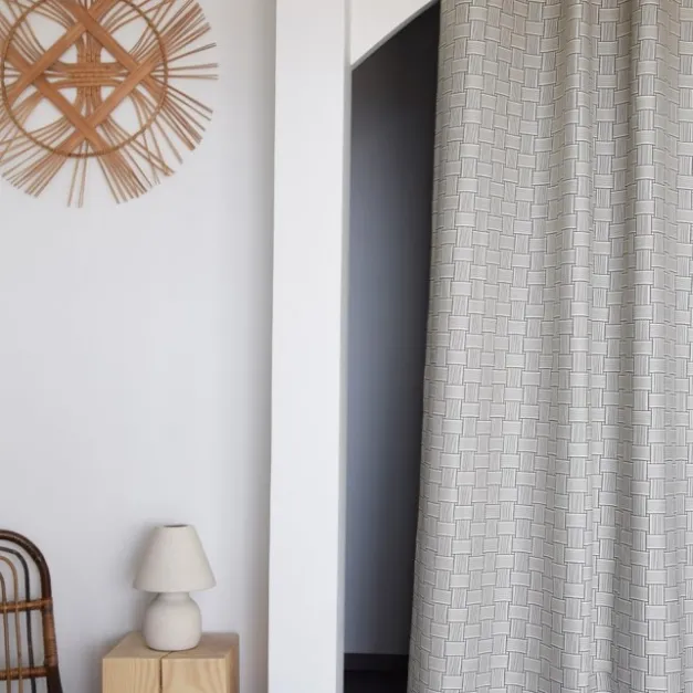 Maison Jean-Vier Rideau en Jacquard à motifs noir et écru