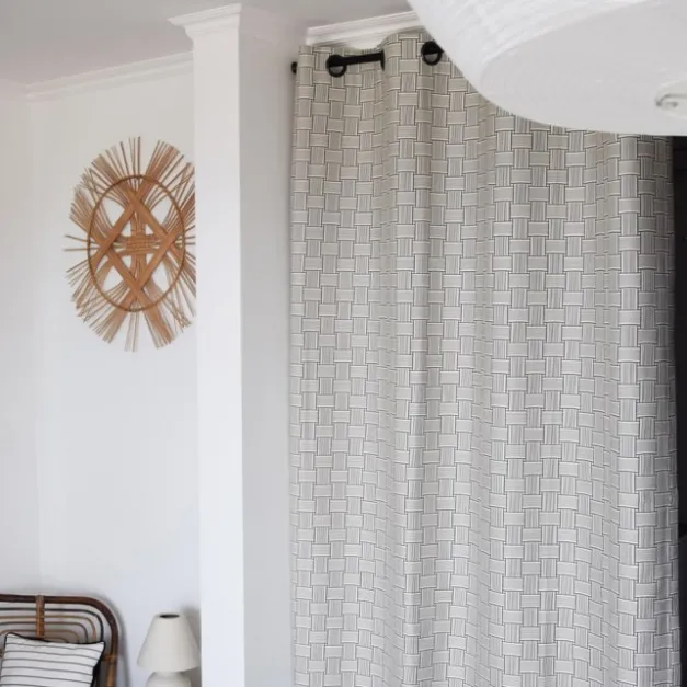 Maison Jean-Vier Rideau en Jacquard à motifs noir et écru
