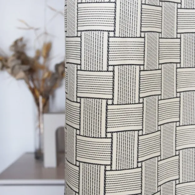 Maison Jean-Vier Rideau en Jacquard à motifs noir et écru
