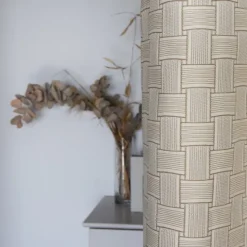 Maison Jean-Vier Rideau en Jacquard beige à motifs tissés