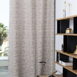 Maison Jean-Vier Rideau en Jacquard beige à motifs 100% coton