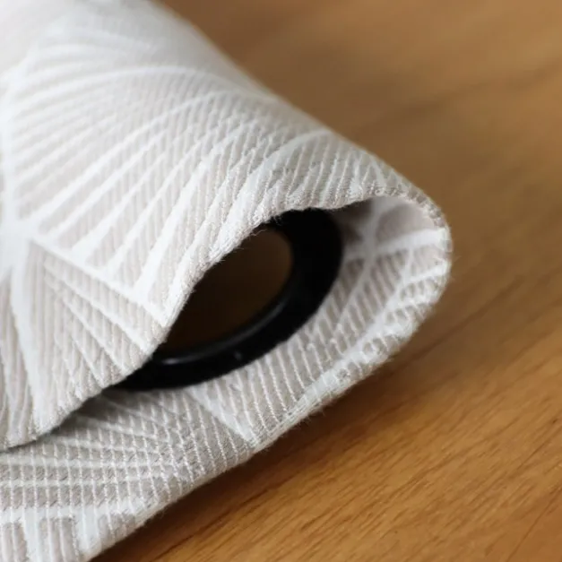 Maison Jean-Vier Rideau en Jacquard beige à motifs 100% coton