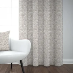 Maison Jean-Vier Rideau en Jacquard beige à motifs 100% coton