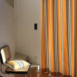 Maison Jean-Vier Rideau en Jacquard jaune gold à rayures 100% coton