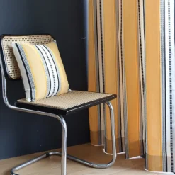 Maison Jean-Vier Rideau en Jacquard jaune gold à rayures 100% coton