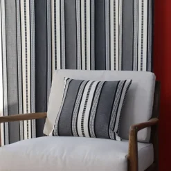 Maison Jean-Vier Rideau en Jacquard noir à rayures 100% coton