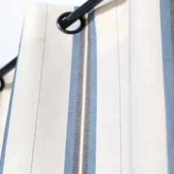 Maison Jean-Vier Rideau en lin et coton à rayures bleu