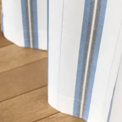 Maison Jean-Vier Rideau en lin et coton à rayures bleu