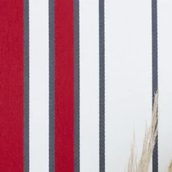 Maison Jean-Vier Rideau en satin de coton rouge à rayures