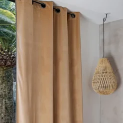 Maison Jean-Vier Rideau en velours uni beige