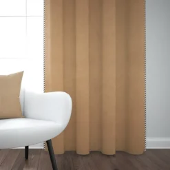 Maison Jean-Vier Rideau en velours uni beige