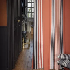 Maison Jean-Vier Rideau terracotta à rayures 100% coton