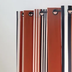 Maison Jean-Vier Rideau terracotta à rayures 100% coton