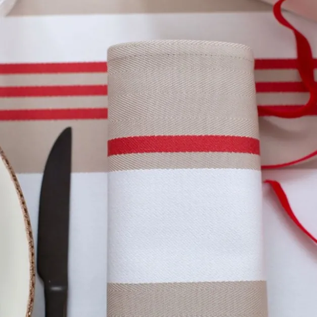 Maison Jean-Vier Serviette de table Rouge
