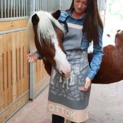 Maison Jean-Vier Tablier en Jacquard gris avec motifs pottoks