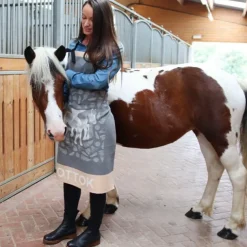 Maison Jean-Vier Tablier en Jacquard gris avec motifs pottoks