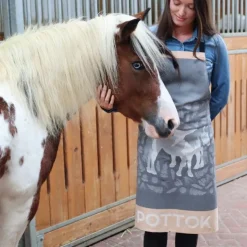 Maison Jean-Vier Tablier en Jacquard gris avec motifs pottoks