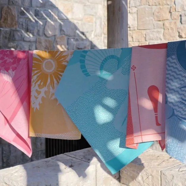 Maison Jean-Vier Torchon de cuisine Bleu