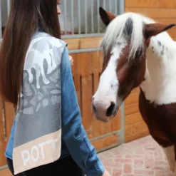 Maison Jean-Vier Torchon gris en Jacquard à motifs pottok